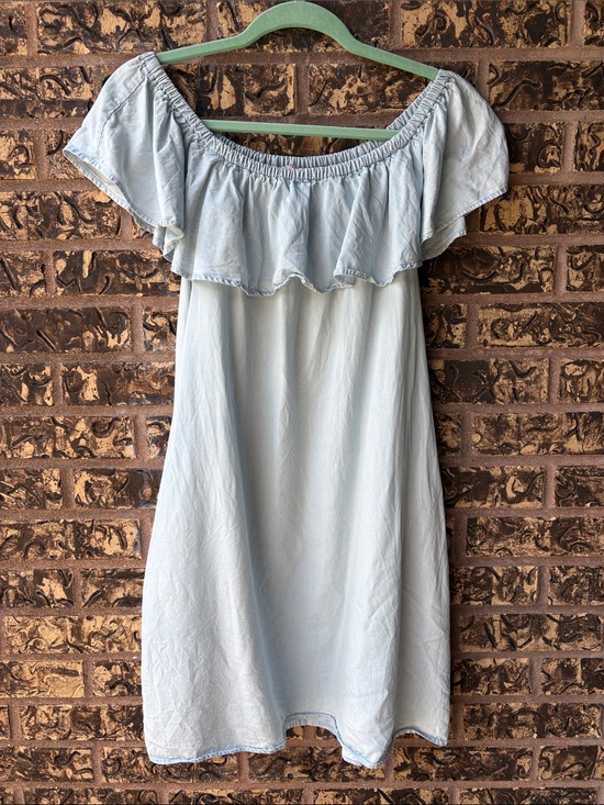 Philosophy Dresses & Skirts - Philosophy 100% Tencel Light Blue Off-the-Shoulder Ruffle Dress, M